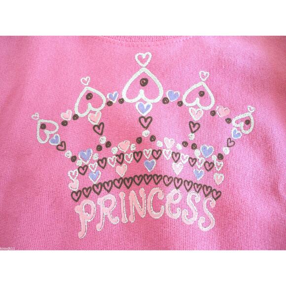 NEW Pink PRINCESS Tiara Crown LONG SLEEVE SWEAT SHIRT Girls Childrens 24 mo NWT - Picture 3 of 4